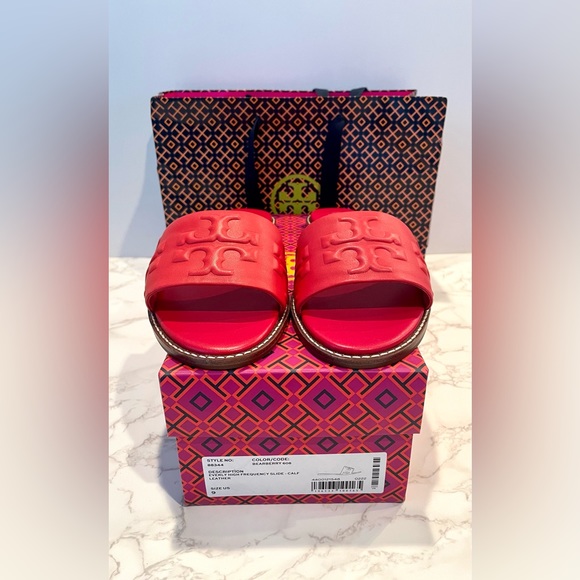 ❌❌SOLD❌❌ New Tory Burch Everly High Frequency Leather Slide Sandals - Picture 6 of 6